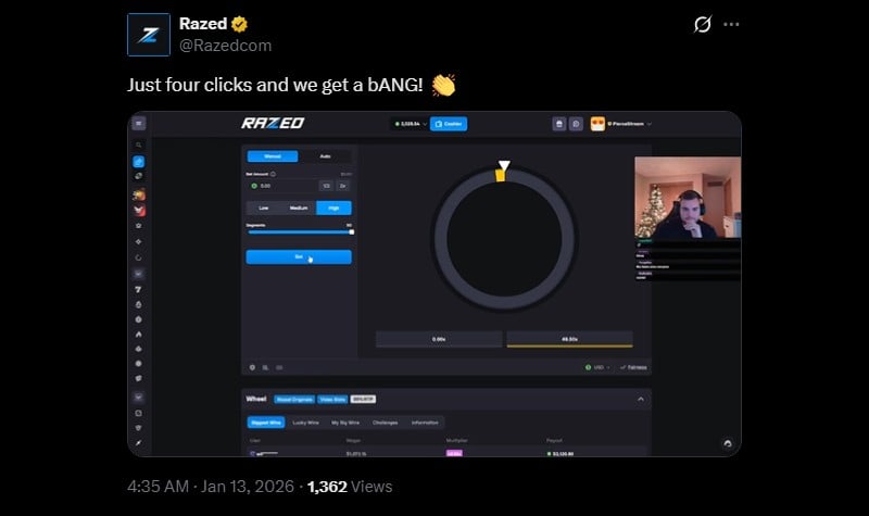 Twitter Pierce Razed Wheel Max Win